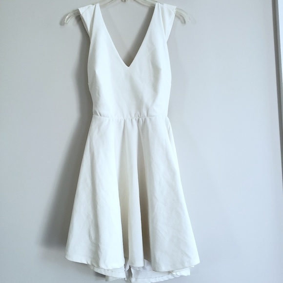 going steady white backless skater dress